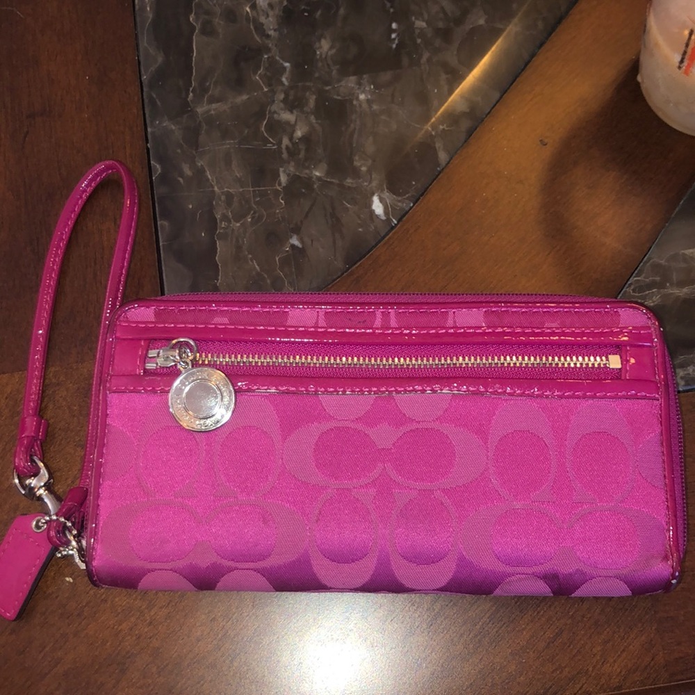 Pink Coach Wallet / Wristlet